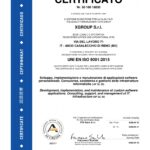 Certificato UNI EN ISO 9001:2015 rilasciato a XGroup S.r.l. da TÜV Italia